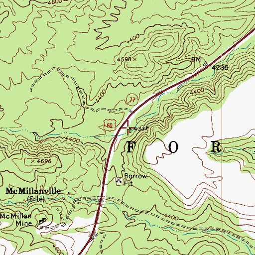 Topographic Map of McMillanville Town Well, AZ