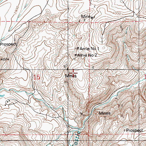 Topographic Map of Amie Number One, ID