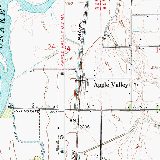 Topographic Map of Apple Valley, ID