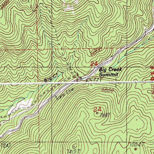 Topographic Map of Big Creek Summit, ID