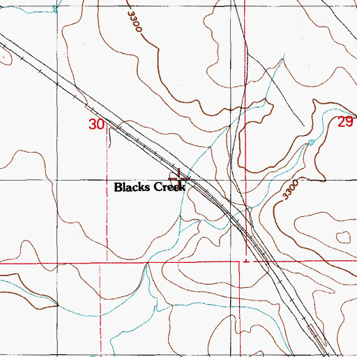 Topographic Map of Blacks Creek, ID