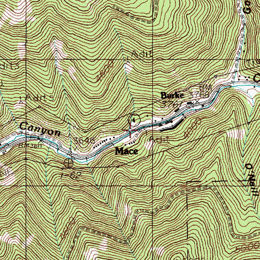 Topographic Map of Burke, ID