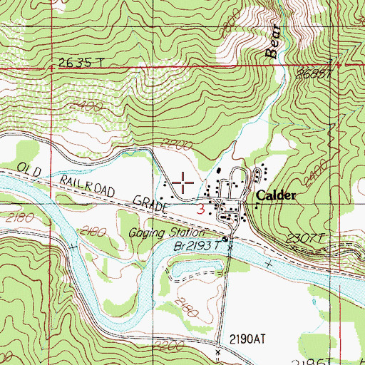 Topographic Map of Calder, ID