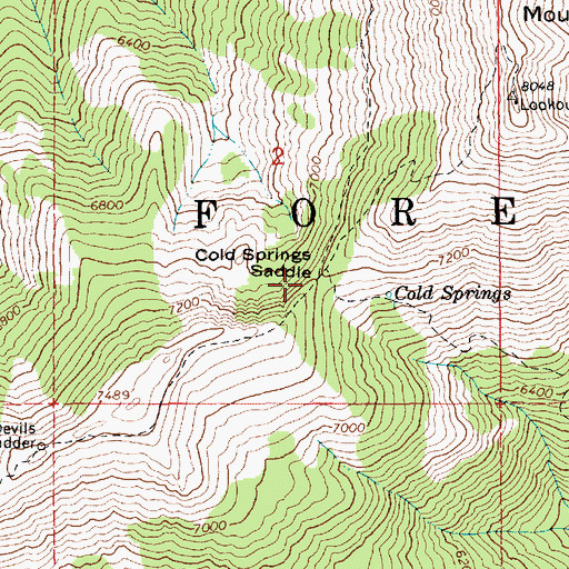 Topographic Map of Cold Springs Saddle, ID