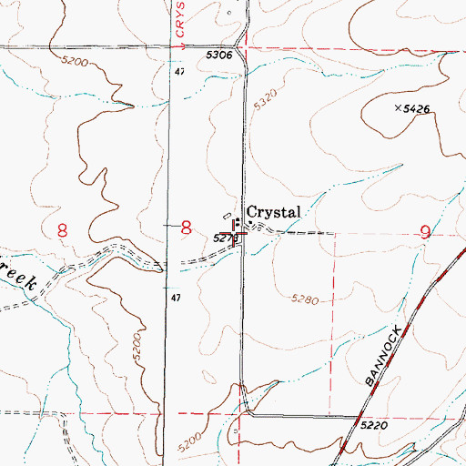 Topographic Map of Crystal, ID