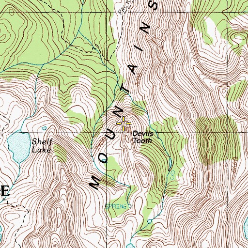 Topographic Map of Devils Tooth, ID