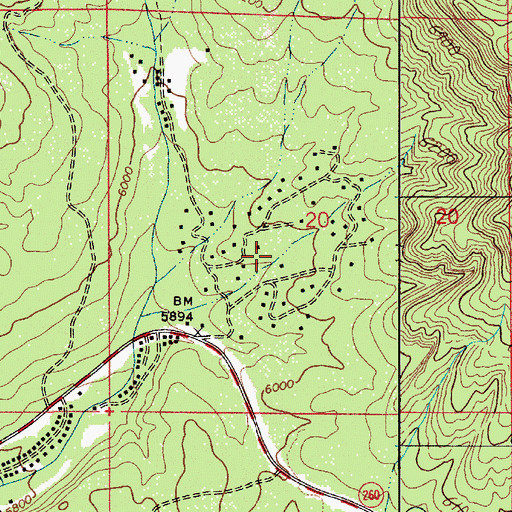 Topographic Map of Mountain Meadow, AZ