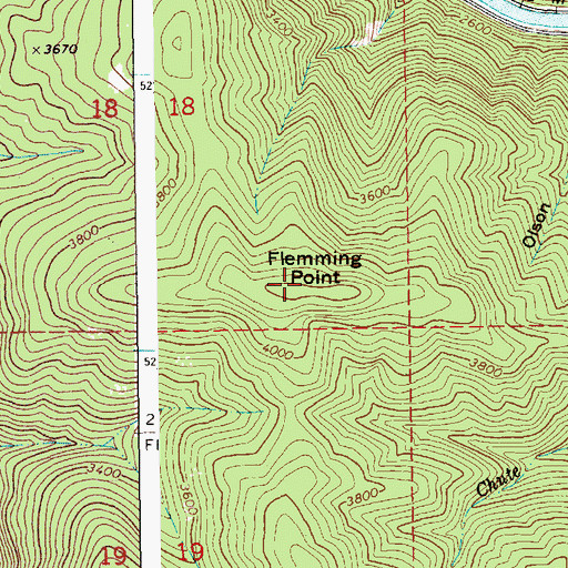 Topographic Map of Flemming Point, ID