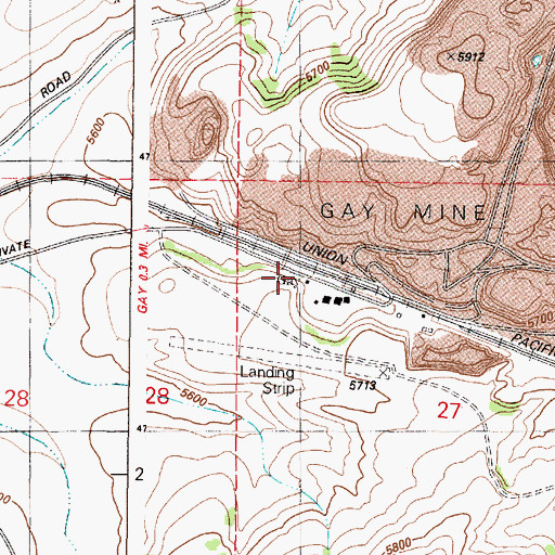 Topographic Map of Gay, ID