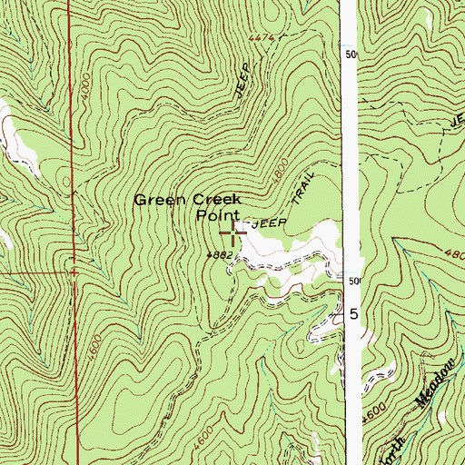 Topographic Map of Green Creek Point, ID