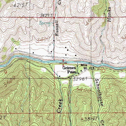 Topographic Map of Grimes Pass, ID