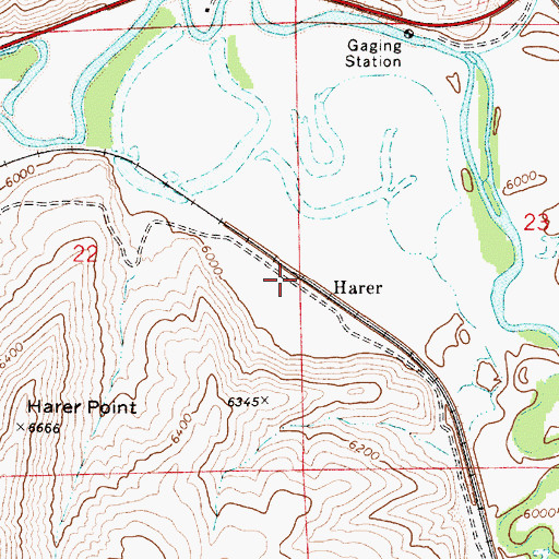 Topographic Map of Harer, ID