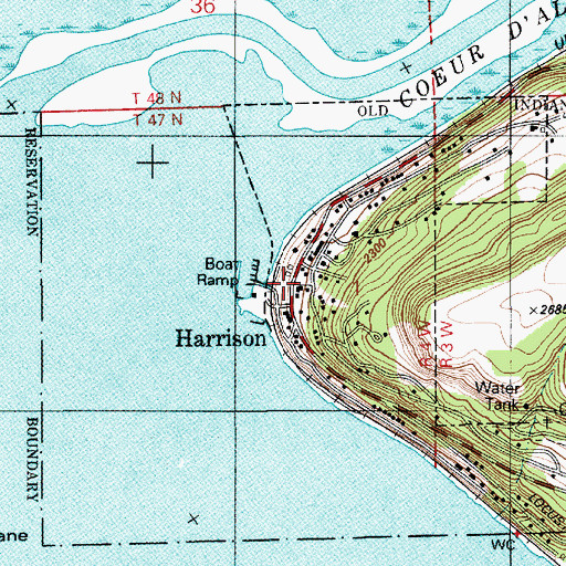 Topographic Map of Harrison, ID
