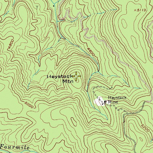 Topographic Map of Haystack Mountain, ID
