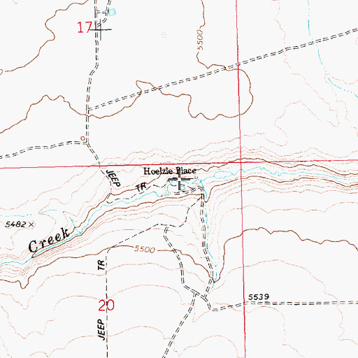 Topographic Map of Hoelzle Place, ID