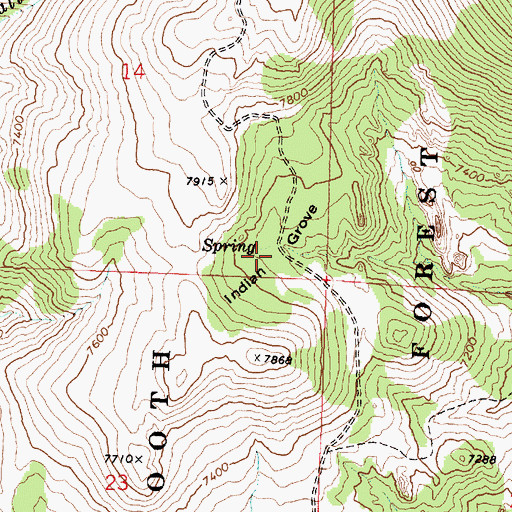 Topographic Map of Indian Grove, ID