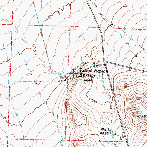 Topographic Map of Land Ranch Spring, ID