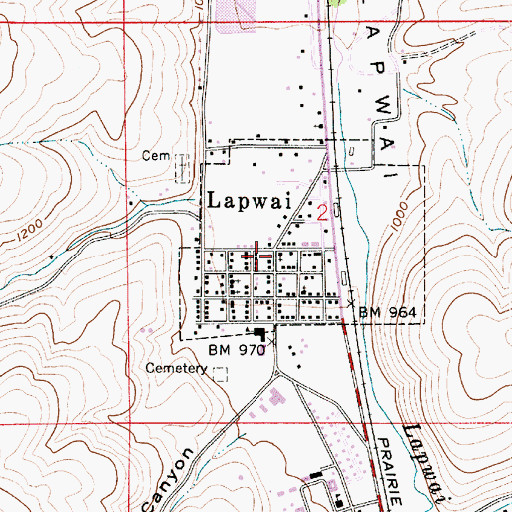 Topographic Map of Lapwai, ID