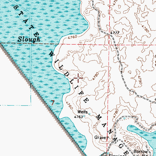 Topographic Map of Market Lake Wildlife Management Area, ID