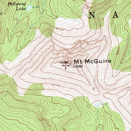Topographic Map of Mount McGuire, ID