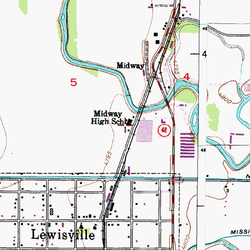 Topographic Map of Midway High School (historical), ID