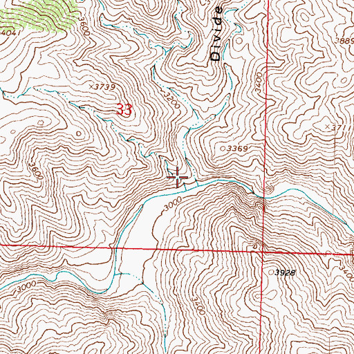 Topographic Map of Divide Canyon, AZ