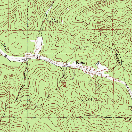 Topographic Map of Neva, ID