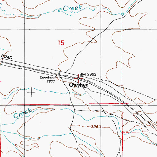 Topographic Map of Owyhee, ID