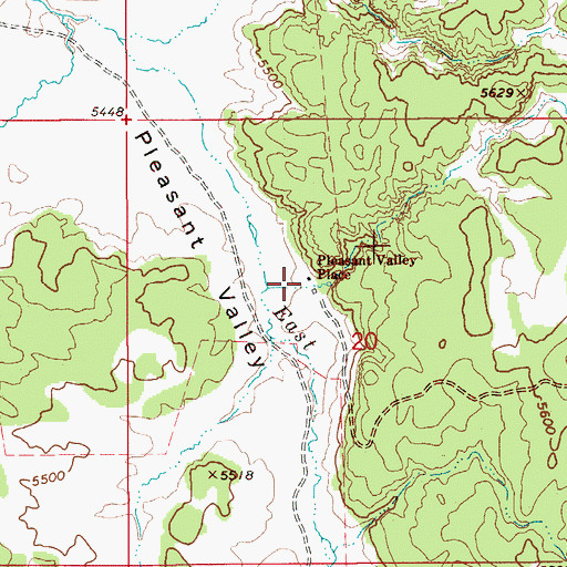 Topographic Map of Pleasant Valley Place, ID