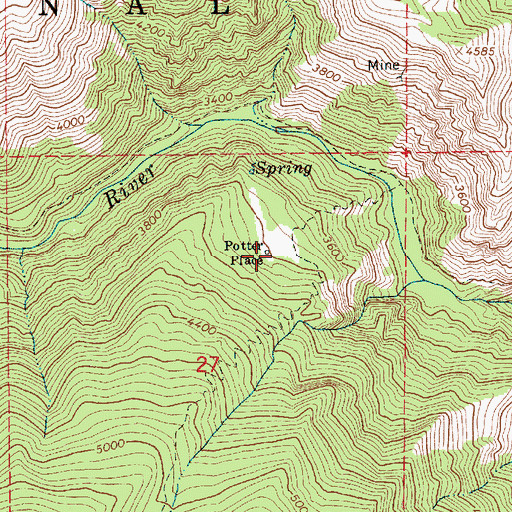 Topographic Map of Potter Place, ID