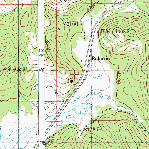 Topographic Map of Rubicon, ID