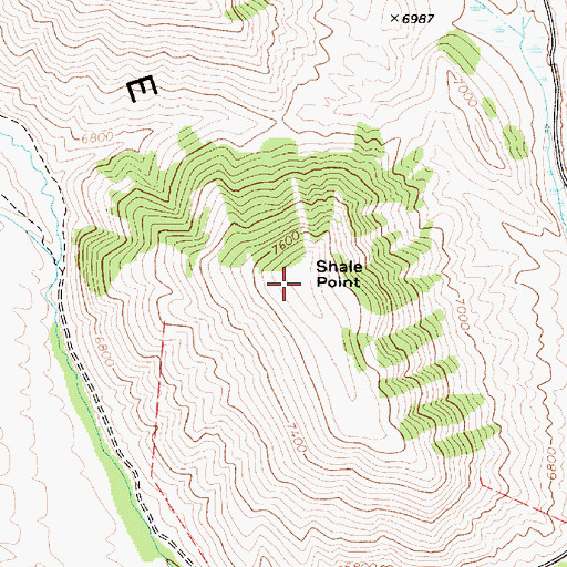 Topographic Map of Shale Point, ID