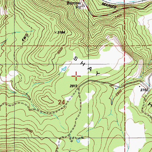 Topographic Map of Shay Hill, ID