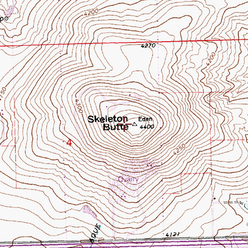 Topographic Map of Skeleton Butte, ID