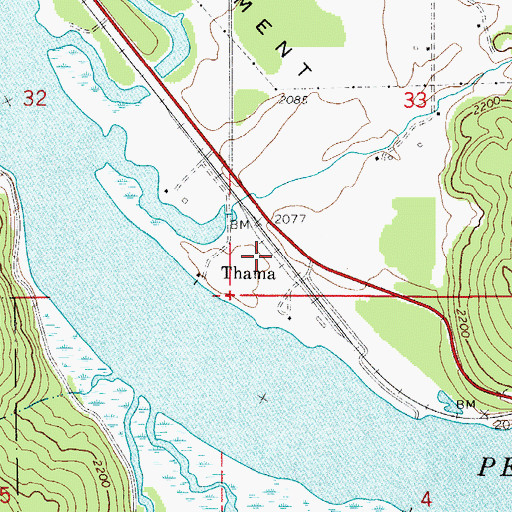 Topographic Map of Thama, ID