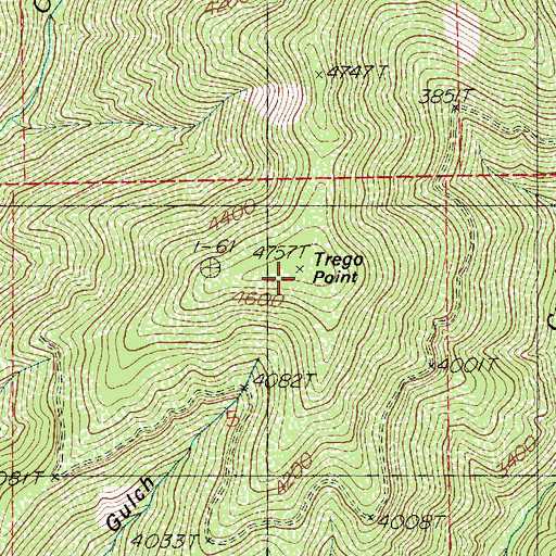 Topographic Map of Trego Point, ID