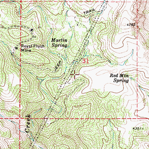 Topographic Map of Red Hills Corral, AZ