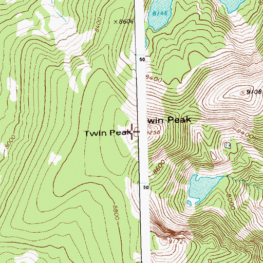 Topographic Map of Twin Peak, ID