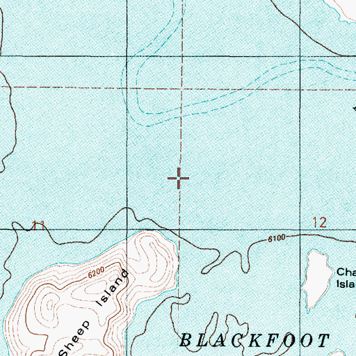 Topographic Map of Blackfoot Reservoir, ID