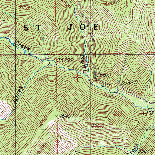 Topographic Map of Callahan Creek, ID
