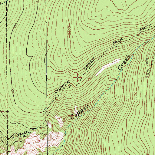 Topographic Map of Copper Creek Trail, ID