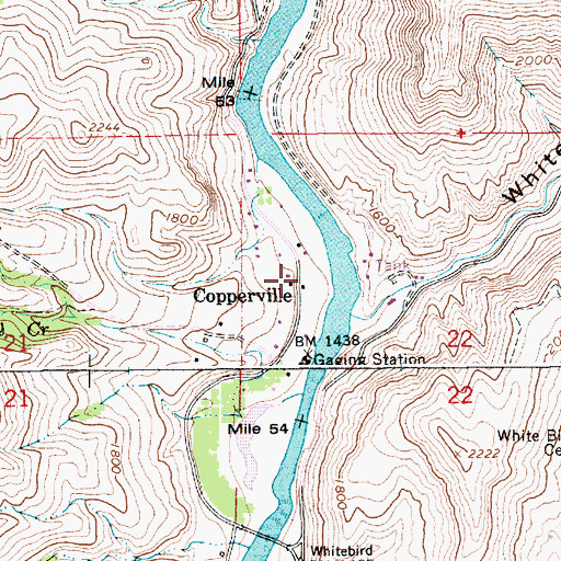 Topographic Map of Copperville, ID