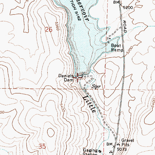 Topographic Map of Daniels Dam, ID