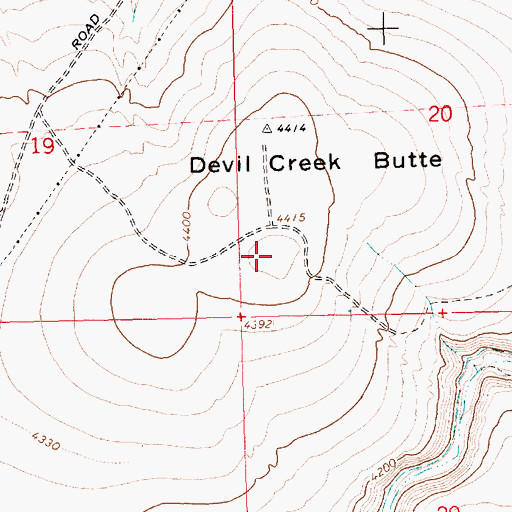 Topographic Map of Devil Creek Butte, ID