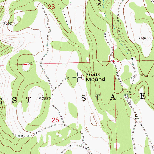 Topographic Map of Freds Mound, ID