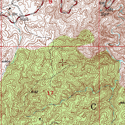 Topographic Map of Savage Tunnel Spring, AZ
