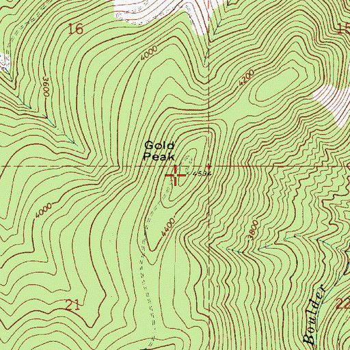 Topographic Map of Gold Peak, ID