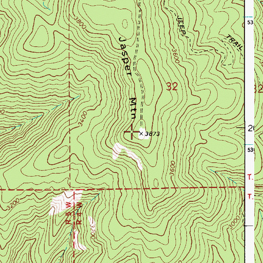 Topographic Map of Jasper Mountain, ID