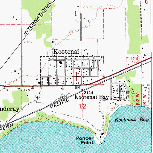 Topographic Map of Kootenai, ID