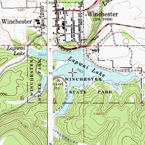 Topographic Map of Lapwai Lake, ID